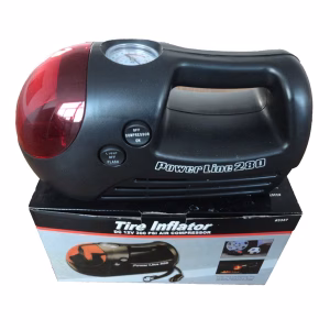 Mini pompa sprężarki powietrza samochodowa z czerwonym światłem awaryjnym LED (DC 12V)