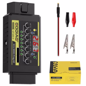 GODIAG GT105 II ECU IMMO Prog AD OBD2 Break Out Box ECU Connector Display Fordonsspänning Bilbatterispänning Lägre än 11V Alarmprompt
